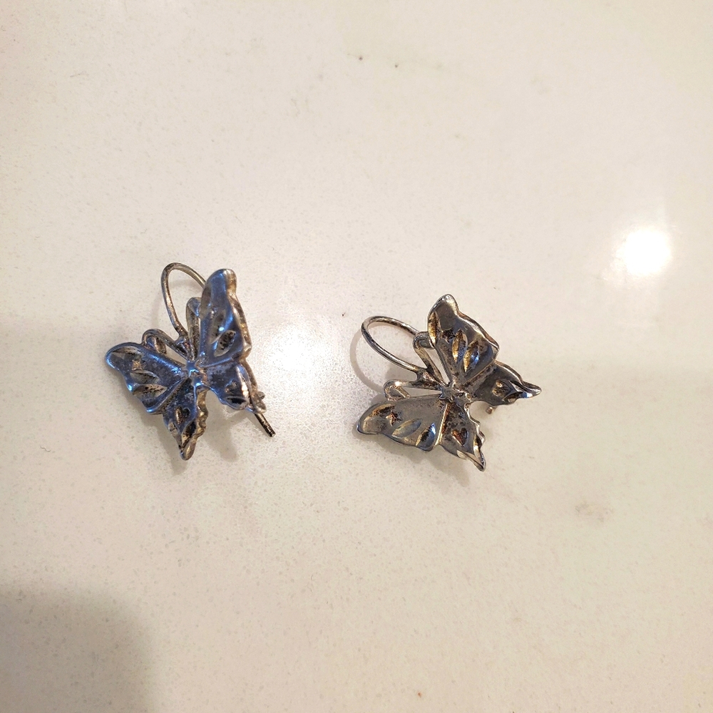 Women's Sterling Silver Butterfly Earrings